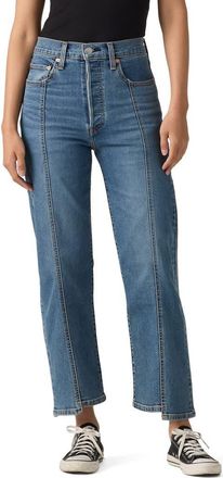 Levi's Ribcage Seamed High Waist Ankle Straight Leg Jeans in As It Seams at Nordstrom Rack, Size 24 27