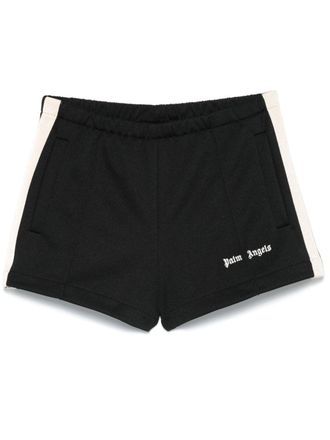 Palm Angels embroidered-logo shorts - women - Polyester/Polyester - S - Black