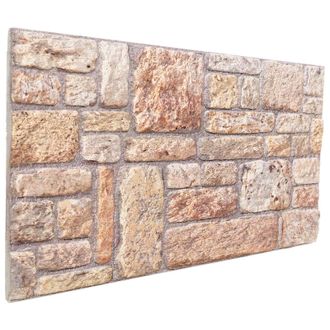 vidaXL Paneles De Pared 10 Pcs Marr&oacute;n Claro Y 100 X 50 Cm Espuma Eps Vidaxl