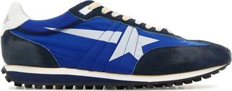 Golden Goose Deluxe Brand Blue Fabric And Suede Running Marathon Sneakers