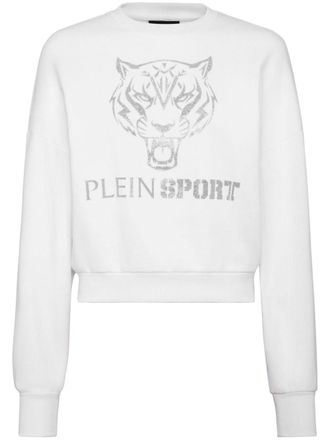 Plein Sport Felpa con stampa crop - Bianco