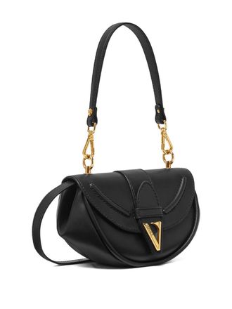 Versace Womens Shoulder Bag Virtus Black Calf Leather