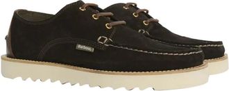 Barbour Su&egrave;de Derby Schoenen met Tartan Details - Heren - Veterschoenen - Bruin - 41 EU - Su&egrave;de - Schoenen