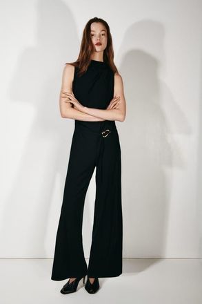 H&M Draped Jumpsuit in Black at Nordstrom, Size X-Large