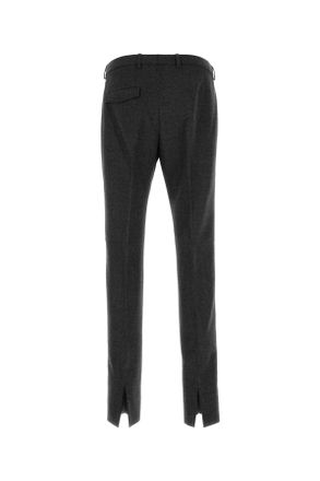 Gucci Mens Melange Graphite Wool Pant Greyblack Exterior: Pantaloni