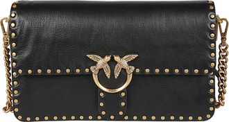 Pinko Love One Slouchy Sleek Calfskin Shoulder Bag