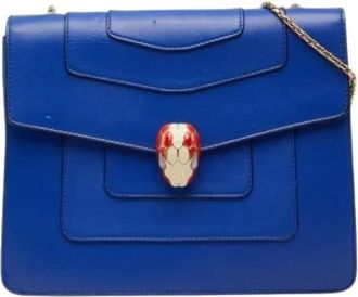 Bulgari Pre-owned Vintage Schoudertas - Dames - Vintage Schoudertas - Blauw - ONE Size - Leer - Vintage
