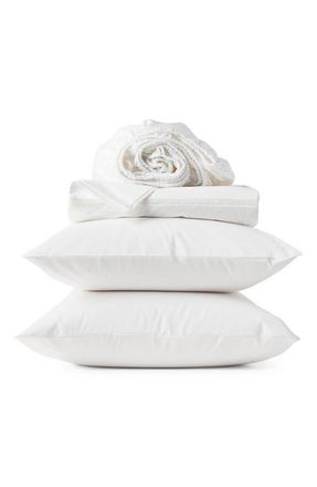 Coyuchi Lattice Organic Cotton Percale Sheet Set in Alpine White at Nordstrom, Size California King