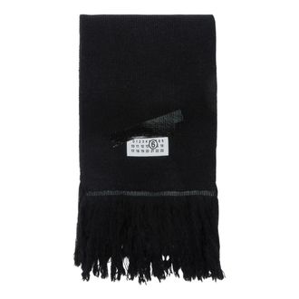 Maison Margiela Bufanda con logo y flecos - Accessories - Mujer - Negro - ONE SIZE
