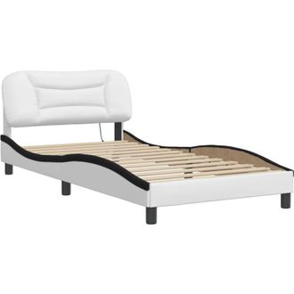 vidaXL Vidaxl - Bed Frame with led without Mattress Hvar White and Black 100x200 cm
