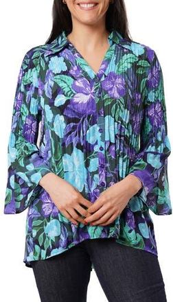 Sunny Leigh Pleated Button-Up Shirt in Reagan Cool at Nordstrom Rack, Size X-Large