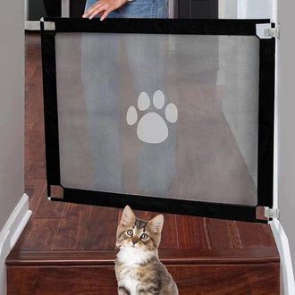 OEM Barriera Per Cani - Cancello Di Sicurezza Per Animali Domestici - Separazione Degli Animali - Non Richiede Forature - 100 X 80 Cm - Nero