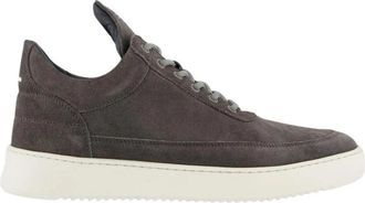 Filling Pieces Lage Top Su&egrave;de Grijze Sneakers - Heren - Sneakers - Grijs - 41 EU - Su&egrave;de - Schoenen