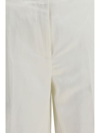 Toteme Womens Pants Easy Raw Edge White Viscose Trousers