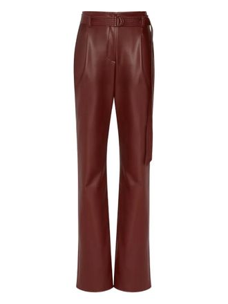 Sally Lapointe belted leather trousers - Bruin