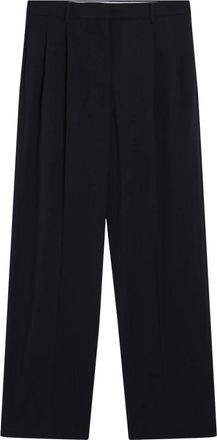 Miu Miu Wool Superfine Pant - Dames - Wijde Broeken - Blauw - M - Wol - Broeken