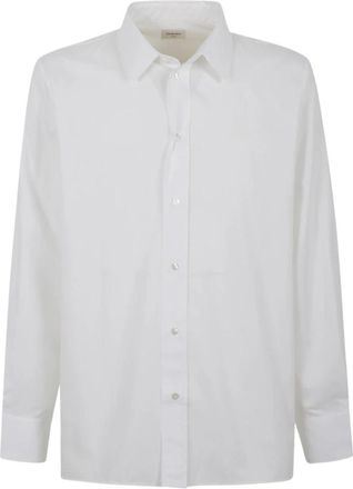Saint Laurent Cassandre Button-Up Shirt - Heren - Zakelijke Overhemden - Wit - 2XL - Katoen - Overhemden