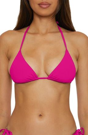 BECCA by Rebecca Virtue Color Code Triangle Bikini Top in Hibiscus at Nordstrom, Size Medium