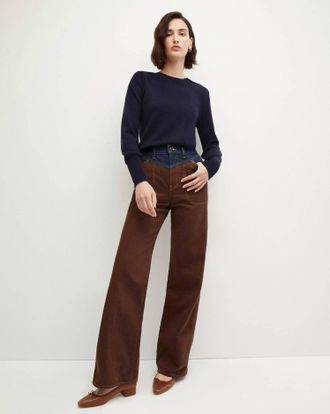 Veronica Beard Nelia Cashmere Sweater In Navy