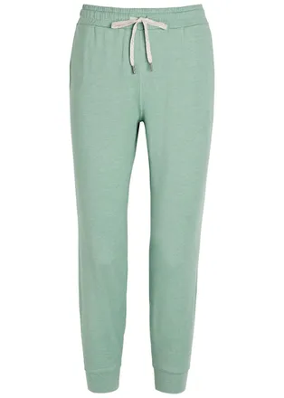 Vuori Clothing Performance Cropped Slubbed Jersey Sweatpants - Blue - S (UK8-10 / S)