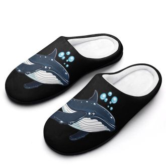 Generic Humpback-whale Womens Slippers Warm House Slippers Indoor House Shoes with Anti-Skid Rubber Sole