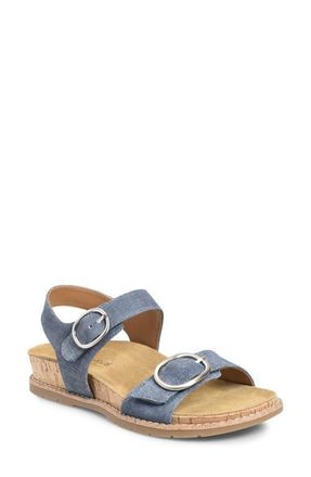 COMFORTIVA Gibson Slingback Platform Wedge Sandal in Denim at Nordstrom, Size 7.5
