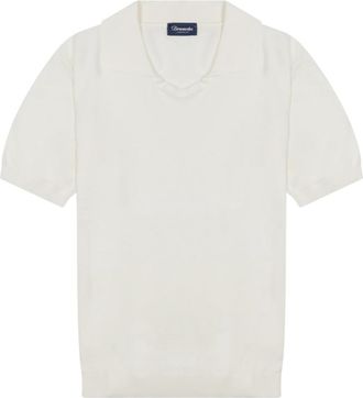 Drumohr Off White Shirt Collar Polo