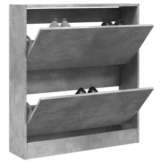 vidaXL Vidaxl - Zapatero De Madera De Ingenier&iacute;a Gris Hormig&oacute;n 80x21x87,5 Cm