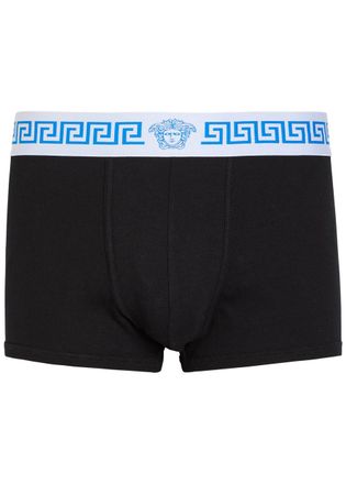 Versace Low-rise Stretch-cotton Trunks - Black - Xxl