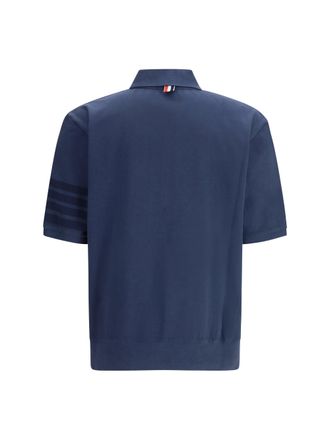 Thom Browne Cotton Knit Polo - Navy