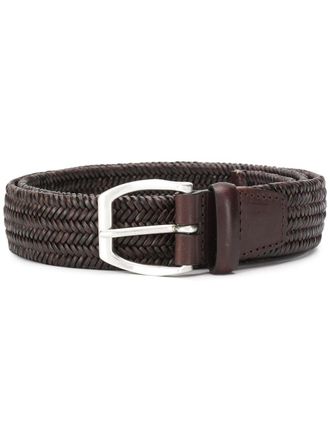 Orciani braided style buckled belt - men - Calf Leather - 100 - Brown