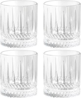 Gibson Home 4 Piece 13 Ounce Iceberg Embossed Double Old-Fashioned Glass Set in Clear at Nordstrom