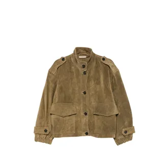 Sessun Leather-suede Flap-pocket Jacket