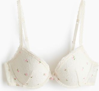 H&M Push-up-BH aus Spitze - Weiss/Gebl&uuml;mt