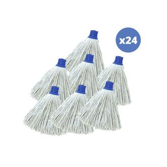 MSV Msv - Juego De 24 Flecos De Recambio Para Fregona De Algod&oacute;n Superior 185gr Crudo