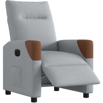 vidaXL Sill&oacute;n Reclinable El&eacute;ctrico Tela Gris Claro Vidaxl