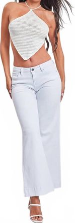 YMI Low Rise Wide Leg Jean In White