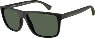 Emporio Armani Ea 4033 Zonnebrillen - Heren - Zonnebrillen - Zwart - 56 MM - Accessoires