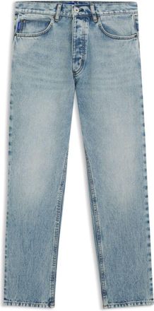 HUGO BOSS Regular-fit jeans in bright-blue broken-twill fabric
