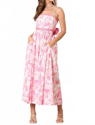 Peach Love California Savannah Back Tie Maxi Dress In Pink Multi