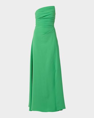 Shoshanna Vicki Strapless Pleated A-Line Gown