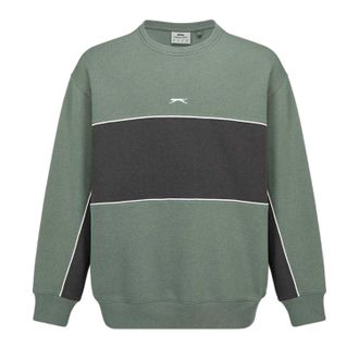 Slazenger Heren Fleece Sweatshirt met ronde hals (Laurier/Grijs)