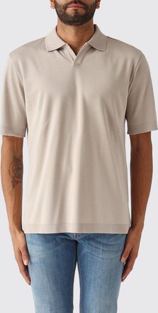 Herno Polo a maniche corte in cotone con colletto classico e scollo a V