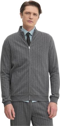 Hackett Pinstripe Ritshuis Sweater - Heren - Vesten met rits - Grijs - 2XL - Katoen - Hoodies & sweatvesten