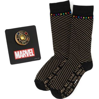 Cufflinks Inc. Infinity Stone Crew Socks & Lapel Pin Set in Gold at Nordstrom
