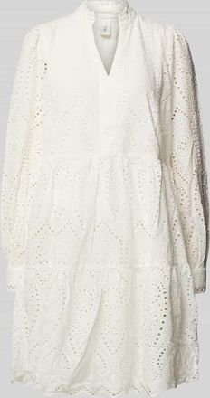 Vero Moda Knielanges Kleid mit Lochstickerei Modell Holi in Weiss, Gr&ouml;&szlig;e XS