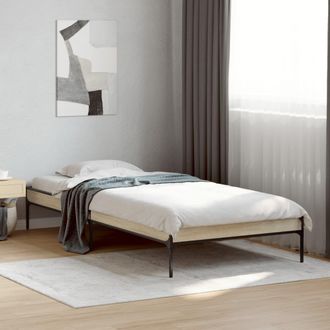 vidaXL Estructura Cama Madera Ingenier&iacute;a Metal Roble Sonoma 100x200 Cm Vidaxl
