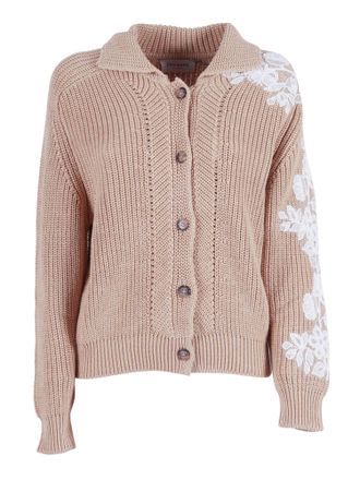 Ermanno Scervino Chunky Knit Floral Cardigan