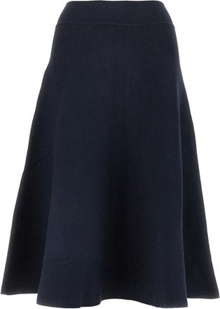 Frankie Shop July Gebreide Midi Rok - Dames - Rokken - Blauw - Maat: S Viscose