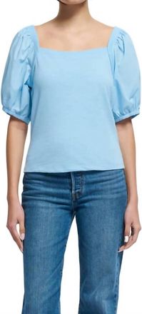 Nation Ltd Naya Puff Sleeve Top In Powder Blue